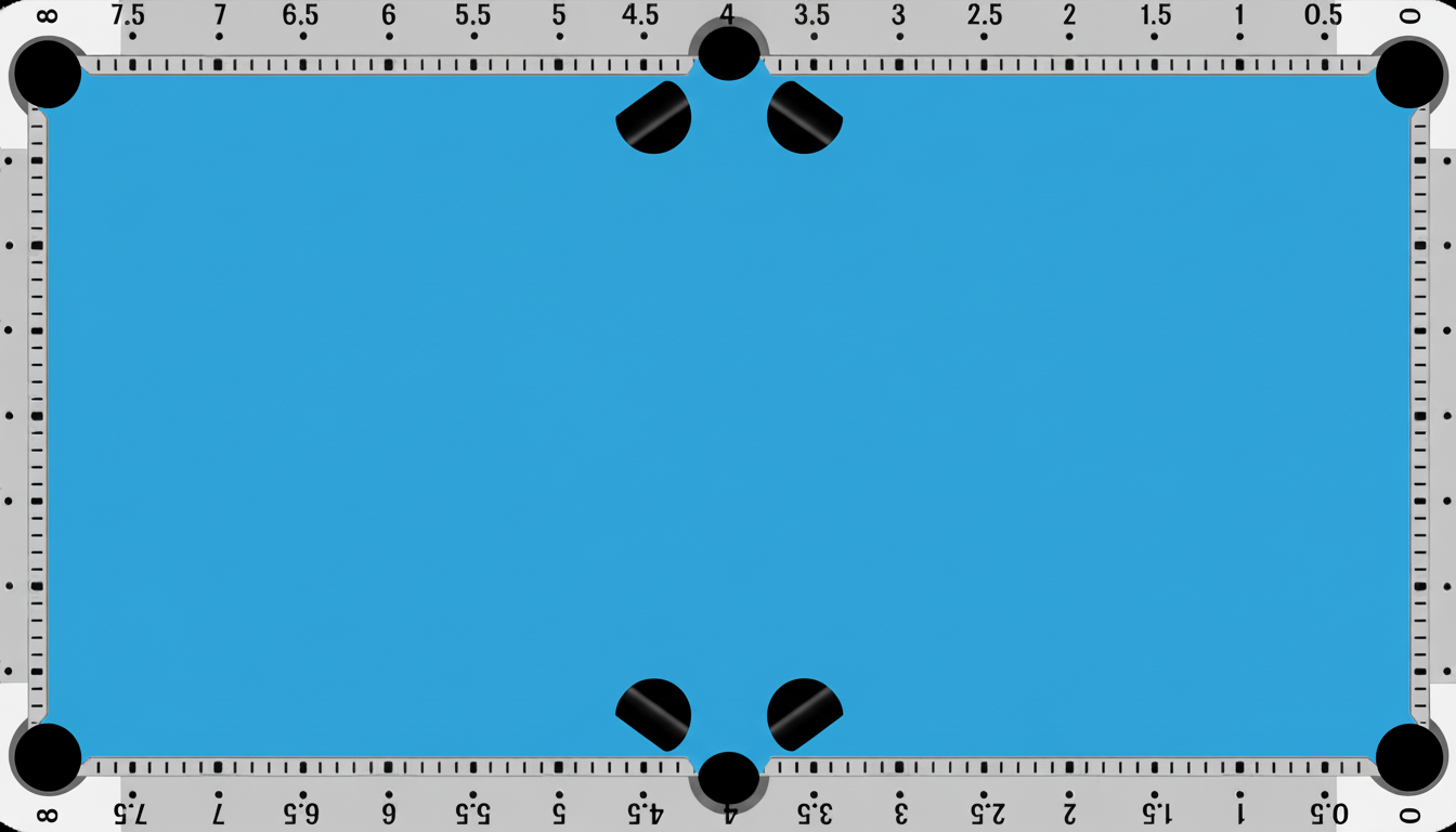 Official Diamond Deck empty pool table showing numbered diamonds around all four rails